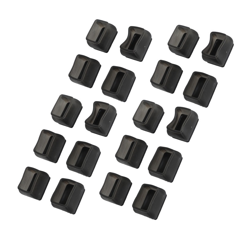 20 Pcs Chair Leg Floor Protector Rectangular Transparent Black Felt