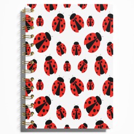 WFSM Lady Bugs Notebook - Ladybug Notebook, Ladybug Journal, Lady Bug Gifts Women Journal, Ladybug Gifts for Women Spiral Notebook, Lady Bugs Decor Journal, 5.5x8.3 Inches