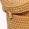 Enfudid Round Rattan Tissue Box Toilet Paper Cover, Wicker Toilet