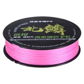 M METERXITY Braided Fishing Line, 164 Yards 0.32mm Dia Abrasion Resistant Colored Fishing Line for Saltwater/Freshwater/Ice Fishing, 8 Strand Super Strong Zero Stretch [Pink]