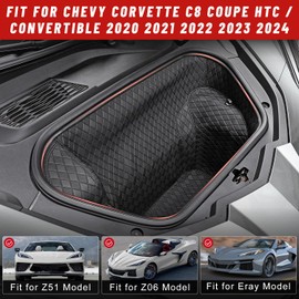 Bracingo Front Trunk Cargo Mat Liners,Binding Carpeted Full Size Mat fit for Corvette C8 Stingray Coupe Convetible 2020-2025,One-Piece All Round Protector Cover,Front Storage Compartment Cargo Mat