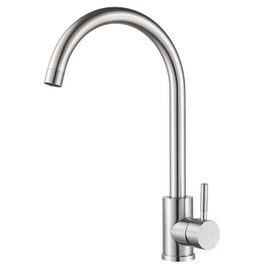 Single Handle High Arc Kitchen Faucet Stainless Steel Brushed Nickel,Commercial Single Hole Kitchen Sink Faucet,Modern One Hole Bar Sink Faucet