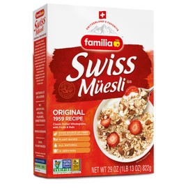 Familia Swiss Muesli Cereal, Original Recipe with Fruit and Nuts - Enjoy Hot, Cold or as Overnight Oats, 29 oz (Pack of 1)