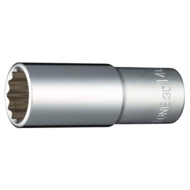 TONE HP3D-14L Deep Socket (12 Square) Drive Angle 0.3 inch (9.5 mm) (3/8 mm), Double Side Width 0.6 inches (14 mm)