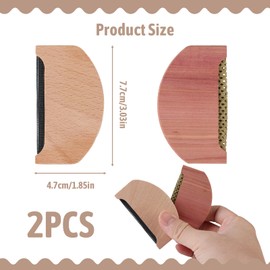 Wooden Cashmere Comb Set for Sweaters – 2 Pcs, Anti-Pilling Fabric Shaver, Portable Manual Lint Remover for Wool, Knits, and Fine Garments, Durable and Eco-Friendly