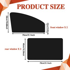 RGOAANC 4PCS Car Window Shades, Car Window Covers, Universal Magnetic Curtain for Baby and Kids with Sun UV Protection, Car Accessories Side Window Sun Shade Privacy Sunshade Fit Sleeping Camping