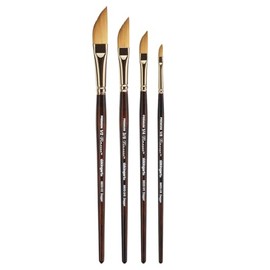KINGART Finesse 8800 Dagger Series, Kolinsky Sable Synthetic Blend, Premium Watercolor Artist Brushes, Sizes: 1/8, 1/4, 3/8, 1/2, Set of 4