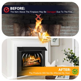 LCGAOYA Black Adjustable Fireplace Hood for 28 to 48" Fireplace Hood Heat Shield Equipped with Insulation Cotto