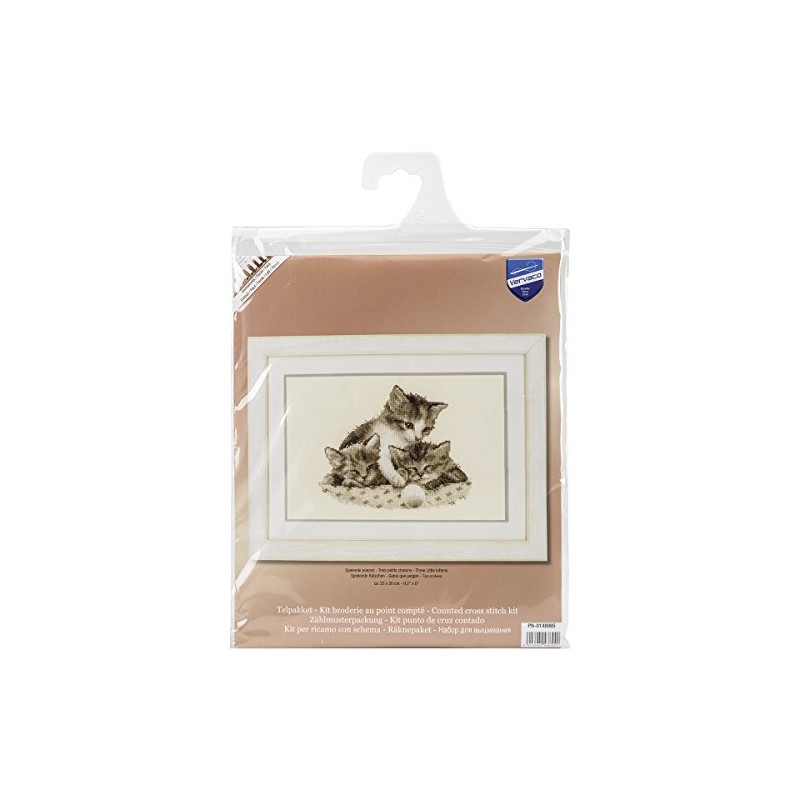 Vervaco Counted Cross Stitch Kit Little Kittens 9.2" x 8"