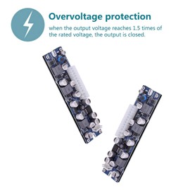 Silent LD 200W 19V DC Input Pin Power Module DC at Supply DC 24pin ATX to 12V AUX for Mini ITX Motherboards, with Overvoltage and Short Circuit