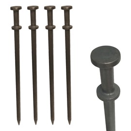 Moose Supply Double Head Tent Stakes - Heavy Duty Steel Tent Stakes, Versatile Ground Spikes to Anchor Commercial Inflatables, Party Tents, and Outdoor Camping Shelters, 1 x 36 Inch, 4-Pack