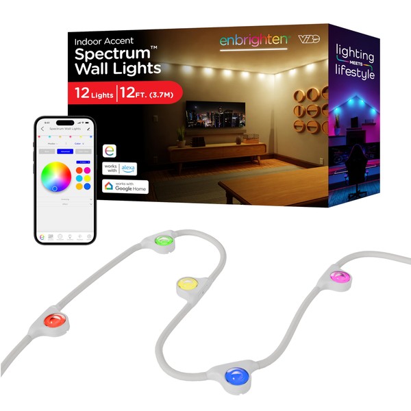 Enbrighten Vibe Spectrum Smart Indoor String Downlights Color Changing LED