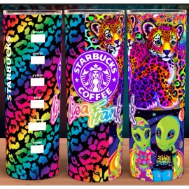 Unbranded Lisa 90 Frank Rainbow Cheetah Print Cup Mug Tumbler