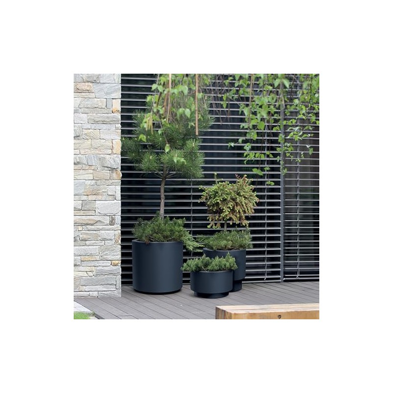 Prosperplast Heos Flower Pot Planter with Insert Plastic Anthracite 29.8