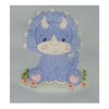Triceratops Dinosaur (839) - Embroidered Lightweight Plain Fleece Baby Blanket
