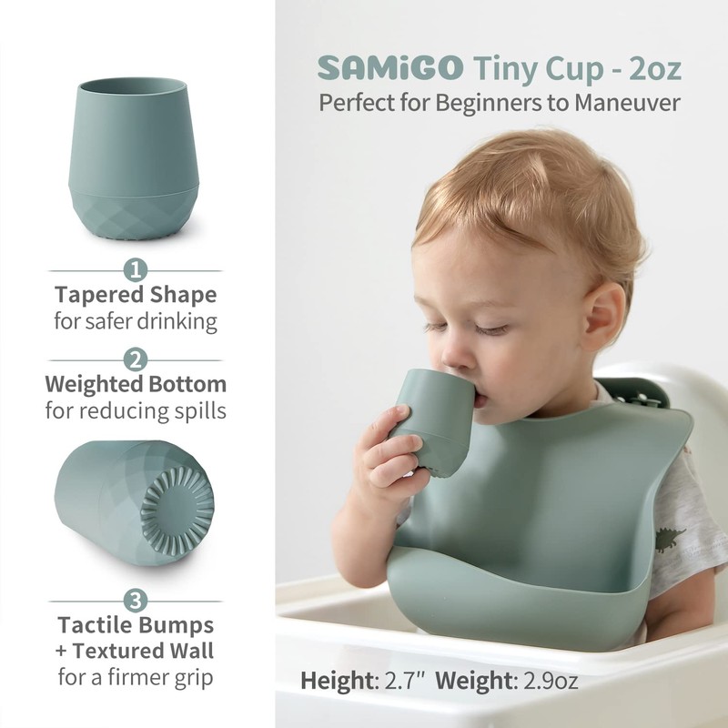 SAMiGO Silicone Baby Cups for 6-12 Months, Tiny Open Cups