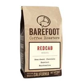 Barefoot Coffee "Redcab - Brazil" Medium Roasted Whole Bean Coffee - 12 Ounce Bag