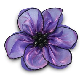 Expo International Lala Organza Flower Brooch and Hairclip Hair Accessory, Purple