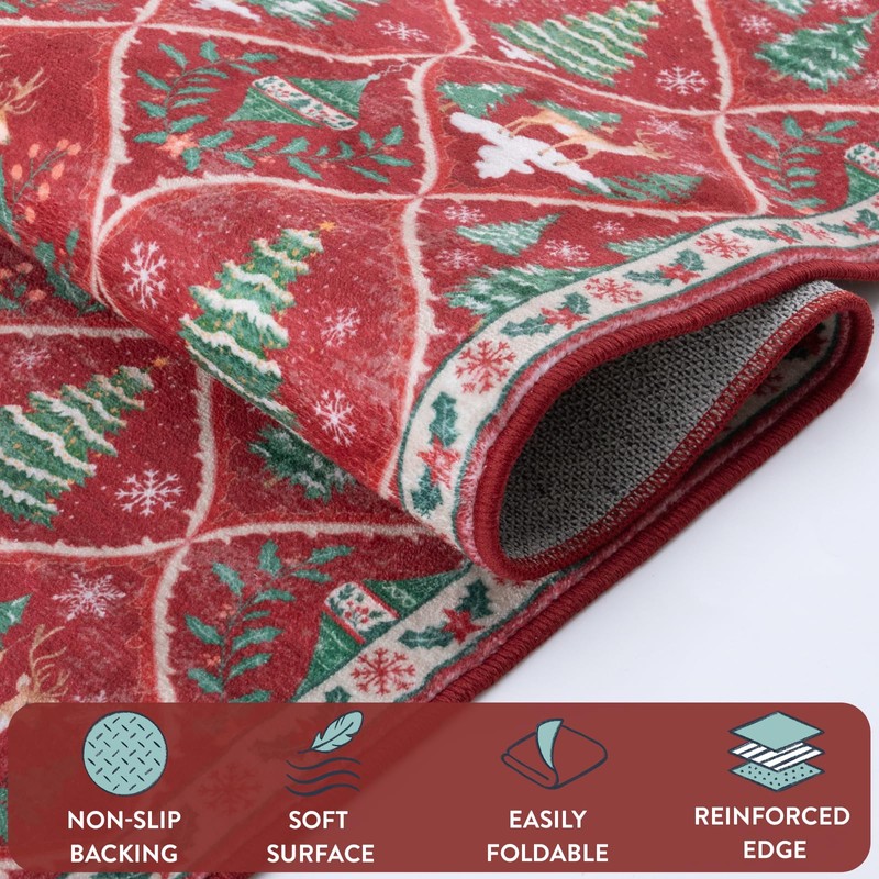 Lahome Christmas Kitchen Runner, 2x6 Hallway Runner Rug Christmas Washable