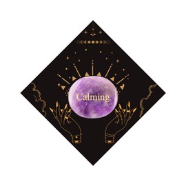 Amethyst Worry Stones, Gemstone Healing Crystal with Engraved Inspirational Word Thumb Palm Stones Inspirational Stones with Calming Gift for Women