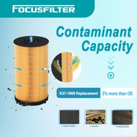 FOCUSFILTER K37-1009 OEM Grade Fuel Filter, Compatible with 2010-2014 Peterbilt Trucks, fits Paccar EPA 2013 MX-13 Engines, Replaces PF9929, FS20075, P557009, L5109F, PFF6165330, 96637