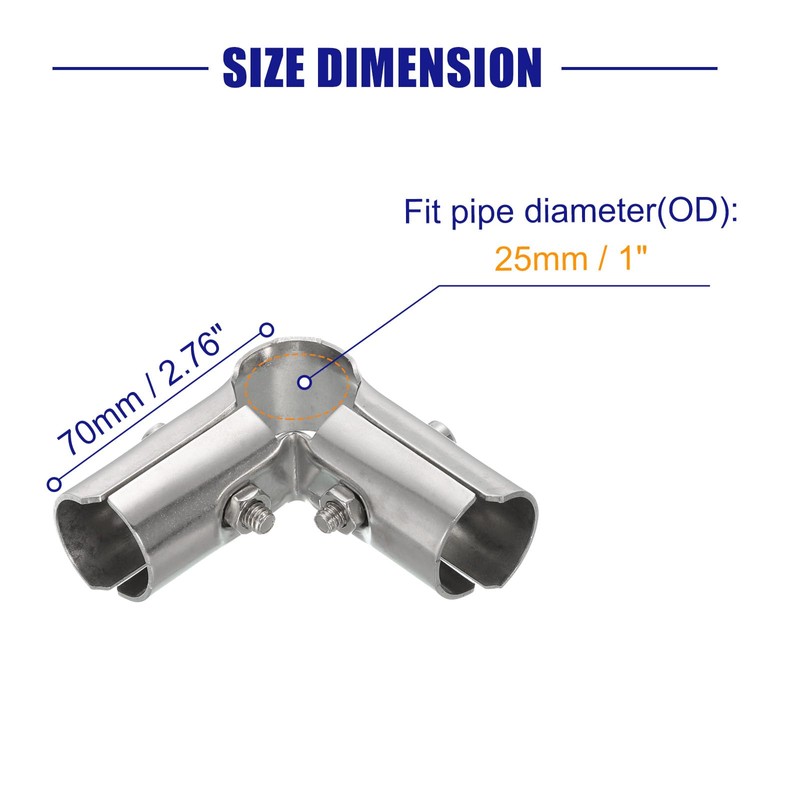 QUARKZMAN 90 Degree Structural Pipe Connectors 2 Pieces Chain Link