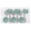 Teal Agate Texture Shower Curtain Hooks, 12 Pcs Anti Rust
