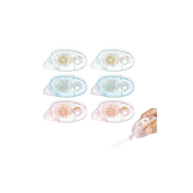 Set de 6 Rodillo Cinta Adhesiva Doble Cara, Aplicador de