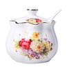 Mozacona Ceramics Retro Flower Sugar Bowl Spice Jar Storage Seasoning