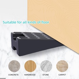 Door Stopper,4 Pack Flexible Rubber Door Stops Wedge Holder,DIY Furniture Levelers for Doors, Tables of Home Improvement、Office、School、Factory etc（Black）