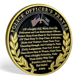 ST. Michael Police Challenge Coin Thin Blue Line Law Enforcement Police Officer Gift Prayer Coin (1 Pcs)