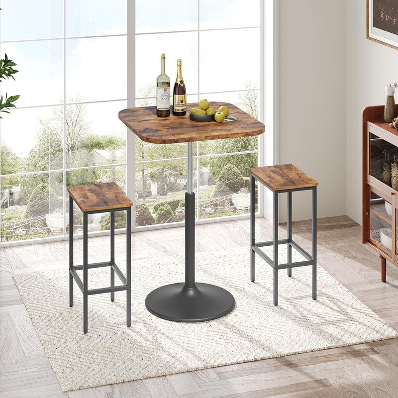 MAHANCRIS Bar Table, Height-Adjustable Pub Table 26.8-36.2 Inches, Cocktail Tables