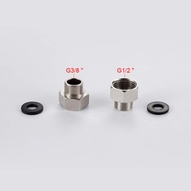 Ibergrif Ibergrif M3/8"-M1/2" UK Compression Adaptors Connector from 3/8 Inch to 1/2 Inch, Metal, Chrome, Silver