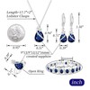 GZWHD Blue Sapphire Jewelry Set for Women Teardrop Earrings Necklace