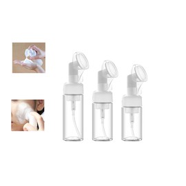 GBSTORE - 3 cepillos vacíos para limpiar la cara, con espuma, espuma, cepillo para polvo de espuma de gel para lavar, botella de espuma, tipo de presión, batidor de leche, mini dispensador de jabón espumoso