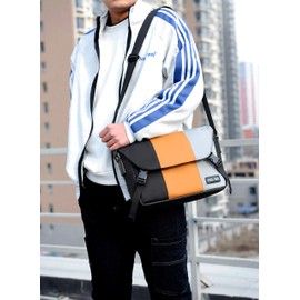 FSDWG Shoulder Bag, One Shoulder Messenger Bag, Crossbody Bag, Waterproof, 2-Way for Work or School, Travel, Outdoor Activities, orange