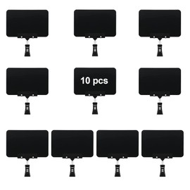 10 Pack Food Labels for Party Buffet, Double Sided Display Clips Rotating Reuse Mini Chalkboard Signs with Clip, Small Sign Holder for Retail Display, Business, Office, Exhibition (Black)