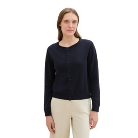 TOM TAILOR Women's Basic Cardigan with Crew Neck, 10668 - Sky Captain Blue, M