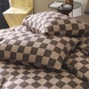 Wellboo Brown Plaid Comforter Sets Queen Size Dark Brown and