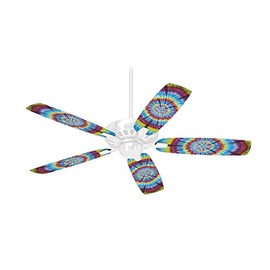 Tie Dye Swirl 100 - Ceiling Fan Skin Kit fits most 42 inch fans (FAN and BLADES SOLD SEPARATELY)