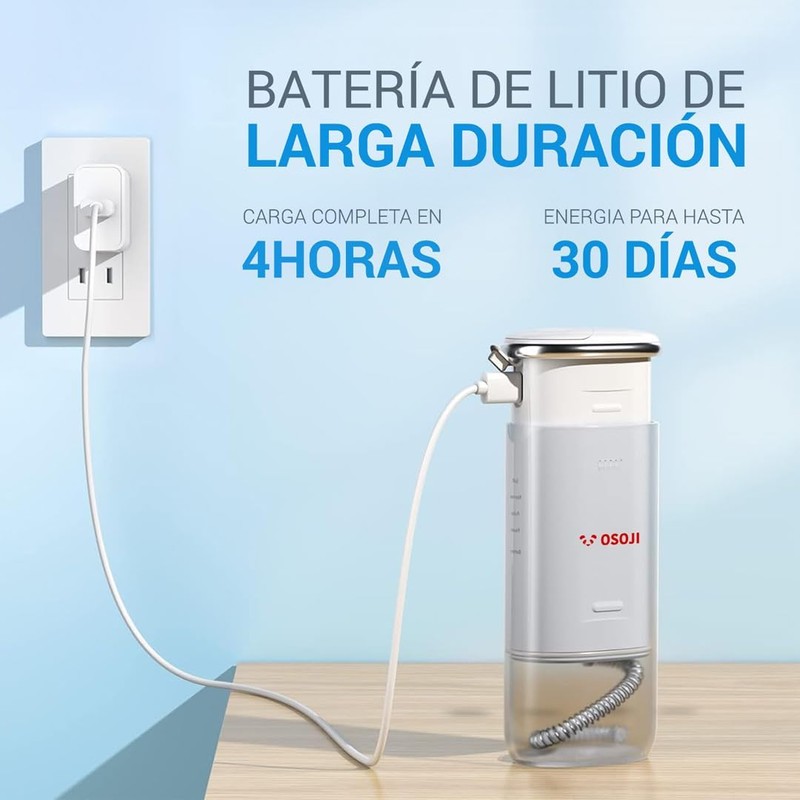 OSOJI F100 Irrigador Bucal Inalámbrico Presión Ajustable, 4 Boquillas IPX7