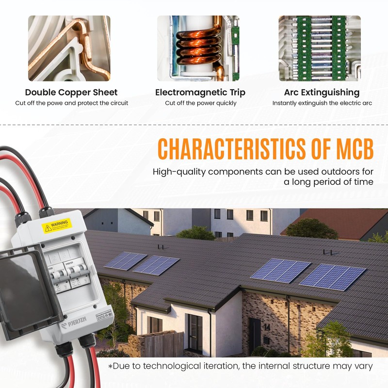 Pjerjzn Solar Panels Disconnect Switch 50A 1000VDC PV Shut Off
