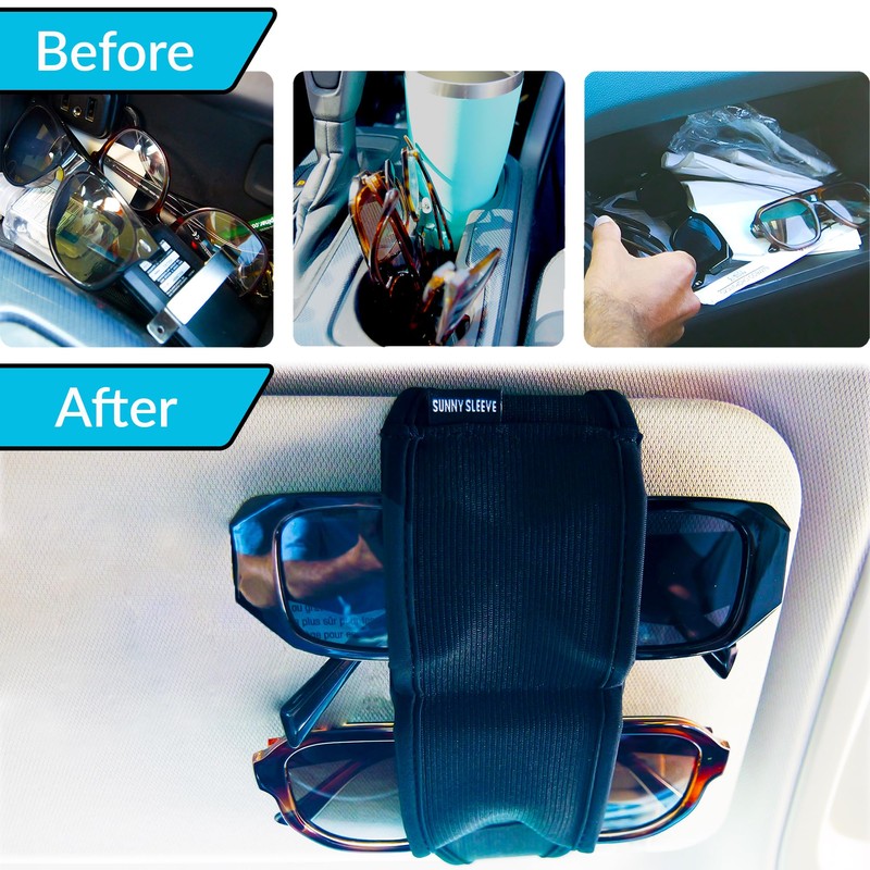 Sunny Sleeve Sunglasses Holder for Car Visor – Dual Storage
