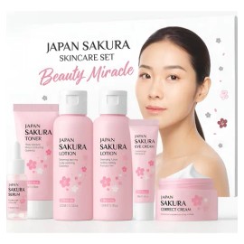 Set Skincare Japan Sakura 6 Pzs Piel Joven Y Radiante Nuevo!