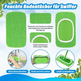 Reusable Cloths, Pack of 8 Washable Mop Cloths for Wet and Dry Use, Floor Wipes, Floor Cloths, Wet Floor Wipes, Wet Floor Cloths Mop-25.5 x 11.5 cm