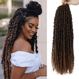 NAYOO Passion Twist Hair - 8 Packs 20 Inch Passion Twist Crochet Hair For Women, Crochet Pretwisted Curly Hair Passion Twists Synthetic Braiding Hair Extensions (20 Inch 8 Packs, T30)