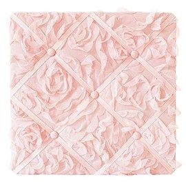 Sweet Jojo Designs Pink Floral Rose Fabric Memory Memo Photo Bulletin Board - Solid Light Blush Flower Luxurious Elegant Princess Vintage Boho Shabby Chic Luxury Glam High End Roses