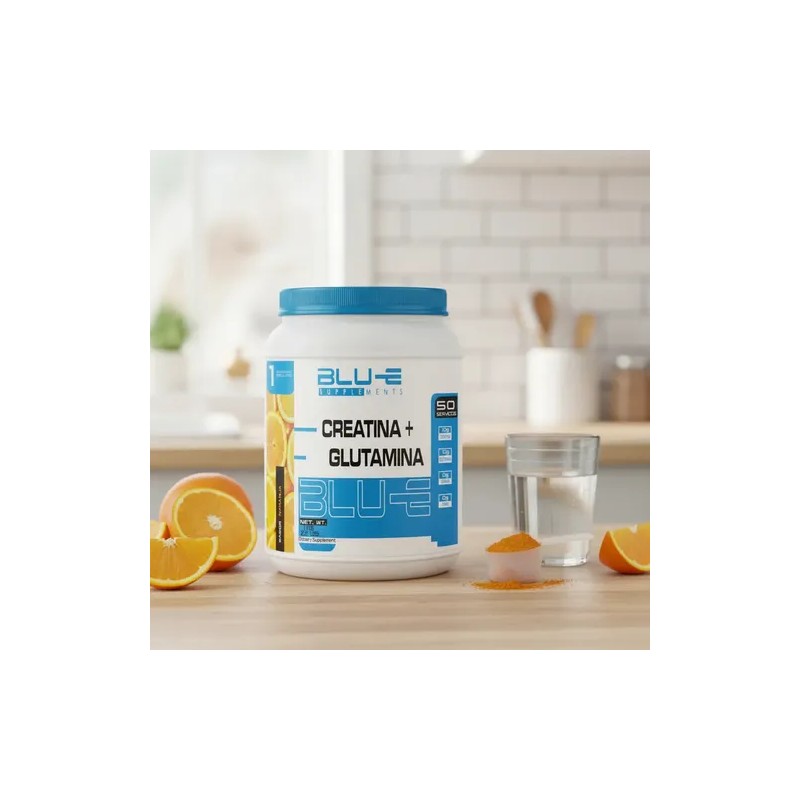 Creatina + Glutamina Blu-e 1kg 50 Servicios Varios Sabores