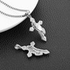 HZMAN Praying Hand Cross Necklace for Men Stainless Steel Retro