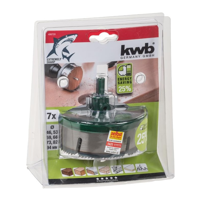 KWB AKKU-TOP MULTI-CUTTER HOLE SAW SET - 7 SAW BLADES